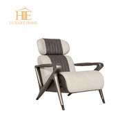 Fauteuil individuel moderne haut de gamme, chaise de loisirs de luxe pour salon, pieds en bois massif, canapé individuel, chaise de détente