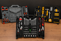 Jeu de 95 embouts et douilles industriels robustes, personnalisables OEM, en acier au chrome-vanadium, avec boîte à outils portable pour mécaniciens et usage domestique