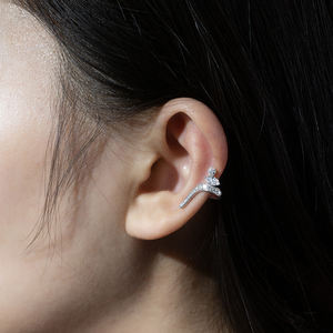 Pendientes de Diamantes con Baño de Oro Blanco S925 MSE-874 de Messi Jewelry para Mujer - Product Image 4