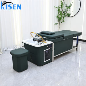 Table de lavage de cheveux Kisen pour salon de coiffure, mobilier personnalisé, système de stockage d'eau, <span class=keywords><strong>bac</strong></span> de lavage de tête, table de lavage de cheveux, tension mondiale - Product Image 1