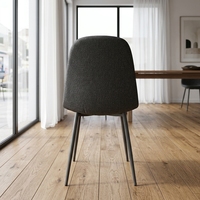 Chaise d'appoint rembourrée en tissu pour salle à manger, style moderne et minimaliste, avec pieds en métal, idéale pour appartement et bistro