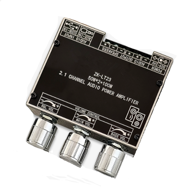 ZK-LT23 2.1 Channel Power Amplifier Module 50W+50W+100W Subwoofer Adjust Wireless Audio Power Amplifier
