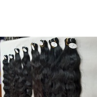 Contoh Gratis Rambut Manusia Remy 100% Berkilau Lembut, Bundel Rambut India Mentah Virgin dengan Kutikula Tertata Rapi, Gelombang Alami, Jahitan Ganda Mesin, 100g