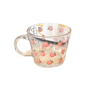Glass Cup With Handle Measuring Scale For Milk Oatmeal Breakfast Student Use - Product Image 4