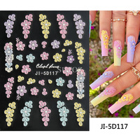 5D coloré fleurs ongles autocollants papillon Rose printemps été Macarone ongles curseurs soulagement Art manucure décalcomanies