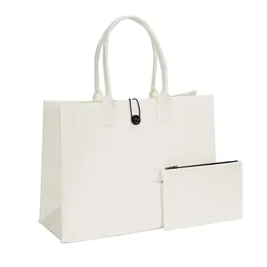 Premium Shopping Plage Cadeaux De Mariage Fête Dames Cousues Avec Bouton Zipper Fourre-Tout Blanc Dimensions Des Sacs En Feutre De Laine
