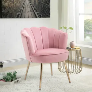 Silla teropelo – chaise moderne rembourrée rose, fauteuil en velours doré, fauteuil d'accent