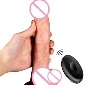 Mainan seks wanita Penis realistis Super besar pemanas teleskopik <span class=keywords><strong>Dildo</strong></span> berpengendali jarak jauh nirkabel - Product Image 1