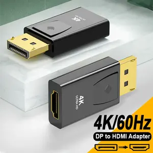 Adaptateur 4K 60Hz DP vers HDMI mâle vers femelle Convertisseur DisplayPort vers HDMI Moniteur PC Port d'affichage HDTV Connecteur compatible HDMI