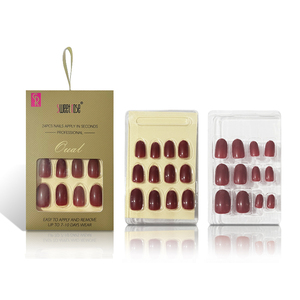 Lot de 24 <span class=keywords><strong>faux</strong></span> <span class=keywords><strong>ongles</strong></span> ovales mats nude pré-collés Sweet Rose – Courts, artificiels, à couverture complète pour femmes - Product Image 5
