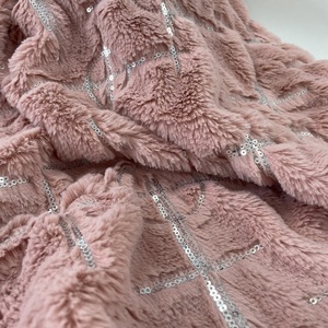 Vải Lông Cừu Giả Lông Cừu Thêu 100% Polyester Bóng Mềm Lót Dày Khuyến Mại Dùng Cho Ngành Dệt - Product Image 4