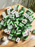 Lot de 160 tuiles de Mahjong américain transparentes vertes à 4 couches, motif traditionnel Brume Verte, pour la vente en gros