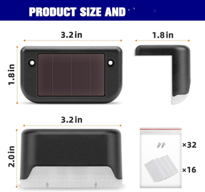 IP65 Waterproof Rechargeable Solar Step <b>Light</b> <b>Light</b> <b>Sensor</b> for Outdoor Deck Staircase Corridor Garden Decor <b>LED</b> ABS/PC Material - Product Image 4