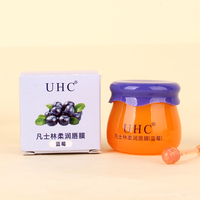 Pelembab Bibir Berkualitas Tinggi Rasa Blueberry, Lip Balm Stick Lucu dengan Kuas, Masker Bibir untuk Bibir Pecah-pecah, Melembapkan, Warna dan Logo Dapat Disesuaikan