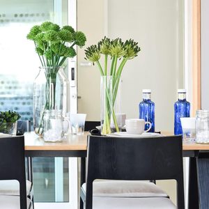 Vase en verre cylindrique ovale personnalisable, style Art déco moderne, pour centre de table, fleurs, luxe, transparent, mariage, hôtel - Product Image 3