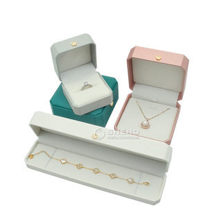 Élégante boîte à bagues octogonale carrée lavable avec fermoir à pression perlé, étui de rangement doublé doux pour bijoux, idéal pour fiançailles et mariage, blanc rose de qualité supérieure - Product Image 5