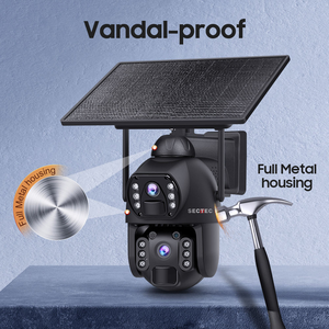 SECTEC Outdoor Dual Lens Dual Linkage HD 6MP AOV Cámaras <span class=keywords><strong>de</strong></span> <span class=keywords><strong>seguridad</strong></span> inalámbricas para exteriores para vigilancia del hogar con panel solar fijo - Product Image 4
