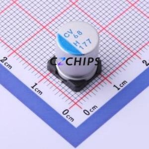 ตัวเก็บประจุแบบแข็ง PCV1H680MCL1GS ชนิด SMD, ขนาด D10xL12.7 มม. ( ความจุ: 68uF ) ( ความแม่นยำ: 20% แรงดันไฟฟ้าที่กำหนด: 50V ) - Product Image 1