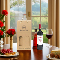 Braune Karton-Weinverpackungsbox mit Griff UV-Offsetdruck Matt-Laminierung 2mm Dicke für Wein Kerzen Saft Geschenke