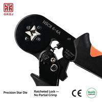 Pince à sertir tubulaire isolée en acier au carbone de qualité industrielle GKGJ 1200 pièces HSC8 6-4 avec poignée souple PP+TPR pour câbles électriques