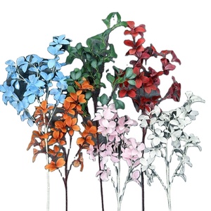 Foglie di Magnolia in Seta a 5 Rami, Stelo Singolo Colorato, Fogliame Artificiale per Decorazioni Matrimoniali e Domestiche, per San Valentino e Pasqua, Vendita all'Ingrosso - Product Image 1