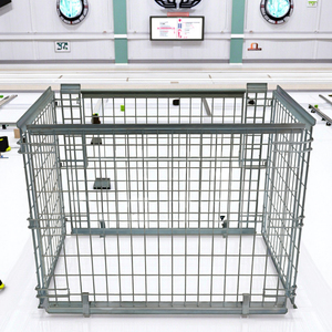 Heavy-duty có thể gập lại kim loại Pallet lồng đóng mở bền cho sự ổn định <span class=keywords><strong>Stackable</strong></span> dây container cho kho lưu trữ OEM - Product Image 1