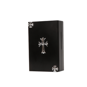 Étui à cigarettes en métal noir ORIGINAL, boîte de rangement pour 20 cigarettes, couvercle carré, logo personnalisé, vente en gros - Product Image 1