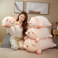 Nuevo Peluche de juguete, muñeco de peluche, cerdo gordo rosa, perezoso, cerdo gigante grande, muñeco de peluche, dinosaurio suave, Animal de peluche ponderado