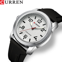 CURREN 8454 erkek büyük sayılar izle kauçuk kayış kol saati su geçirmez spor japonya Movt kuvars saatler erkekler