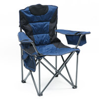 Chaise de camping et de randonnée rembourrée, légère, pliable, en métal, pour la plage, l'extérieur, l'intérieur, la pêche, avec table, poche et glacière