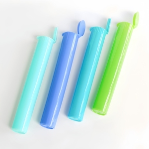Custom Child-Resistant Squeeze Open Tube Packaging for King Size Cones Smoke Shop Plastic Pop-Top Pills Bottle