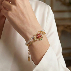 [Hong Kong International Jewellery Show] Neo-Chinese Style Gilded Peony <b>Bracelet</b> Adorned for Wedding Banquet Daily Fashion - Product Image 3
