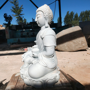 高品質ガーデン花崗岩大理石仏像カスタム天然大理石座っている仏 - Product Image 4