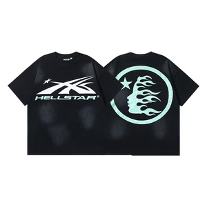 Camiseta de Manga Corta para Hombre y Mujer, Marca de Moda Americana NFC HELL, Corte Holgado, Efecto Lavado con Letras Antiguas - Product Image 4