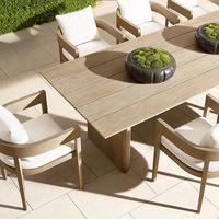 Vente en gros de meubles de jardin en teck Villa ensemble de salle à manger table et chaise d'extérieur pour patio