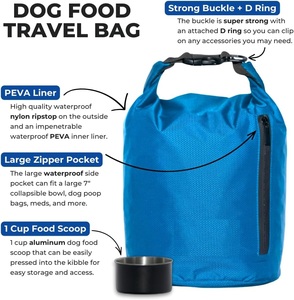 <span class=keywords><strong>Sac</strong></span> de voyage pour nourriture pour chien 1 tasse avec poche latérale zippée Conteneur de stockage de croquettes étanche pour la maison Road Trips Camping Boarding - Product Image 6