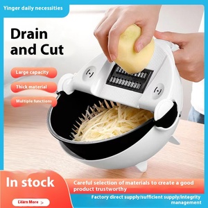 Kitchen Manual Stainless Steel Fruit & <b>Vegetable</b> <b>Cutter</b> Guard with Drain Feature PP Plastic Potato Slicer and Other Tools - Product Image 5