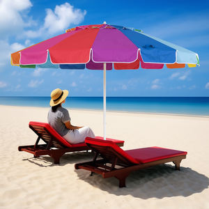 Sombrilla de Playa Colorida Personalizada con Función de Inclinación, Sombrilla Grande de Arcoíris para Playa, Piscina, Patio - Product Image 1