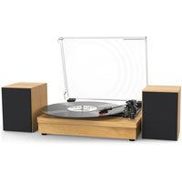 Tocadiscos de Vinilo Portátil de Alta Calidad con Grabador y 2 Altavoces Externos Reproductor de Gramófono y Discos de Vinilo