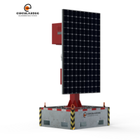 Tour de surveillance solaire télescopique portable 4,5 m, étanche IP65, résistance au vent 117 km/h pour la surveillance polyvalente des sites extérieurs