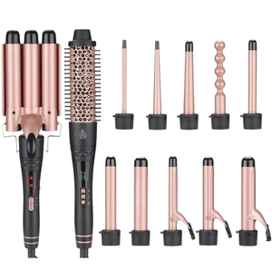 Fer à friser <span class=keywords><strong>rotatif</strong></span> automatique à chauffage rapide en céramique pour femmes, avec affichage LED de la température et chauffage PTC, pour usage domestique - Product Image 1