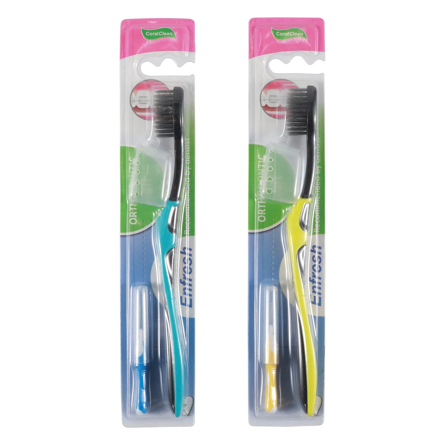 V-образная Ортодонтическая зубная щетка с древесной щетиной