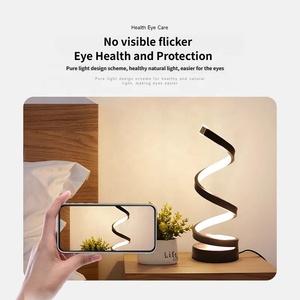 <b>USB</b> Powered Creative LED Table <b>Lamp</b>, Spiral Musical Note Heart Curved Desk Light, Modern Art Atmosphere <b>Lamp</b> For Home Decor - Product Image 3