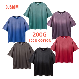 TKAN609เสื้อยืดแขนสั้นขนาดใหญ่พิเศษสำหรับผู้ชายเสื้อยืดผ้าฝ้าย200gsm โอเวอร์ไซส์ซักได้สำหรับผู้ชาย - Product Image 1