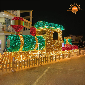 Luz Navideña LED Grande para Exteriores, Impermeable, con Diseño de Tren Navideño en 3D, para Decoración Comercial Personalizada - Product Image 1