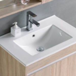 Modern Minimalist Wall-Mounted <b>Bathroom</b> <b>Vanity</b> Natural Wood White Ceramic Integrated Basin - Product Image 5