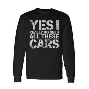 Oui, j'ai vraiment besoin de toutes ces voitures, t-shirt à manches longues pour mécanicien de garage - Product Image 2