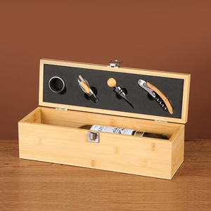 Cao Cấp Sang Trọng Bằng Gỗ Tre Rượu Vang Mở Chai Corkscrew Nút Bộ Quà Tặng Hộp Kinh Doanh Quà Tặng Bộ Cho Rượu Vang Công Cụ Phụ Kiện - Product Image 2