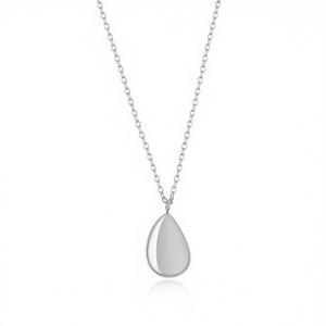 Amy Amy Fashion Pendant Necklace Stainless Steel Water <b>Drop</b> Minimalist Rhodium Plated For Women Everyday Wearing Gift Jewelry - Product Image 3