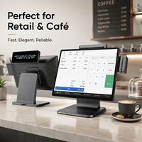 Terminal POS de Pantalla Dual de 15.6 Pulgadas, Sistema POS Windows Todo en Uno, Caja Registradora POS con Pantalla Táctil, Sistema POS para Minoristas, Caja Registradora